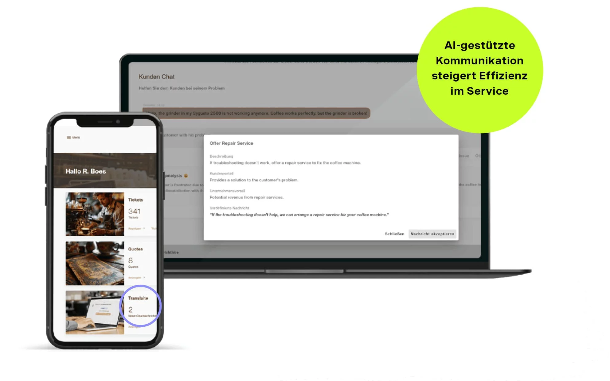 KI gestützte Kommunikation im Service